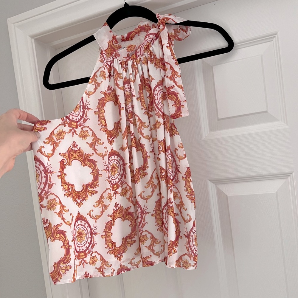 Marciano White Tank Top w/ Paisley Print